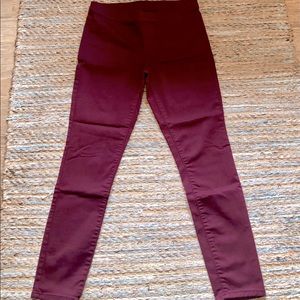 Maroon Pull-up Straight Jeans